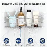 Menbyci 2 Pack Corner Shower Caddy with 8 Hooks Stainless Steel Adhesive Shelf view 2