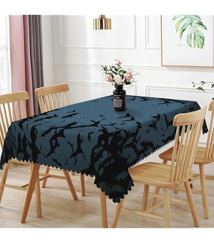 Chiinvent Green Leaves Rectangle Tablecloth - 60x120 Inches, Waterproof Oxford Fabric With Tropical Palm Leaf Pattern - View #2