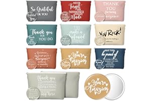 Vercraft 20 Pcs Employee Appreciation Gifts Inspirational Canvas Makeup Bags Compact Mirror Bulk Cosmetic Bags Portable Mirror Thank You Gifts for Women Christmas Nurse Practitioner (Praise)