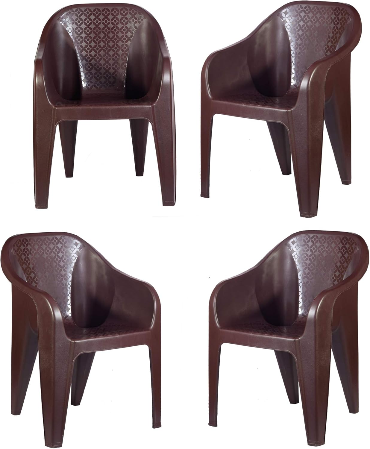 Maharaja Sigma Plastic Chair Set of 4 with Matt & Glossy Texture for