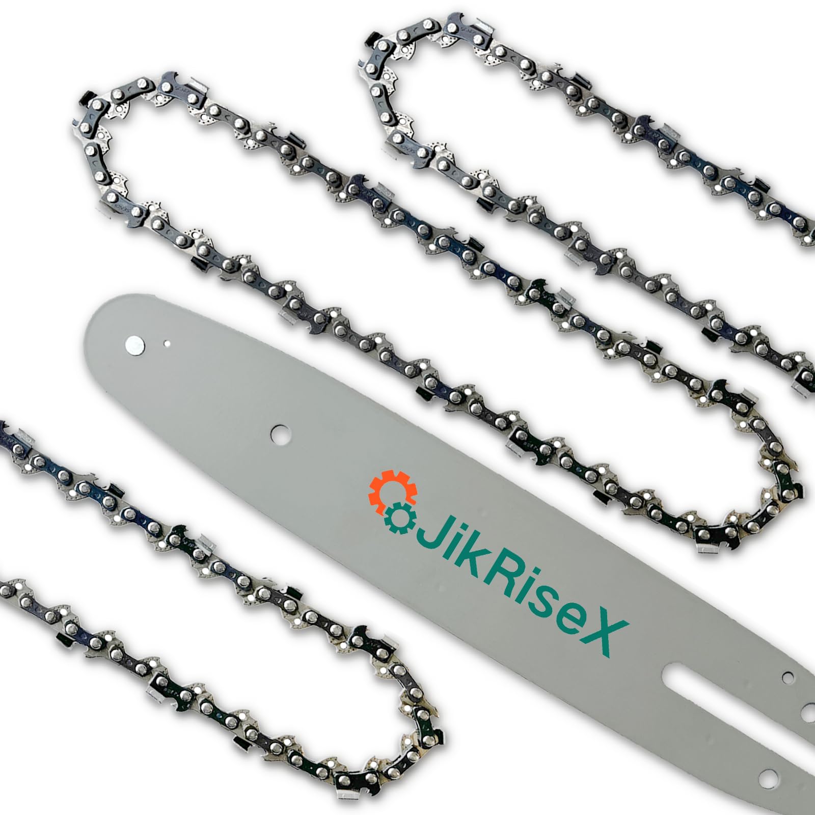 View 1 of 10 Inch Pole Saw Bar and chain combo,Chainsaw Replacement Parts for Sun Joe SWJ803E SWJ807E,For Greenworks 20362,20062,For RYOBI,For EGO, For Milwaukee,For WORX,For Remington,and more(3 Chains+1bar)