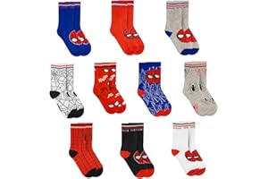 Marvel Spiderman Boys Socks - 10-Pack Decorative Toddler Socks with Amazing Legends Design