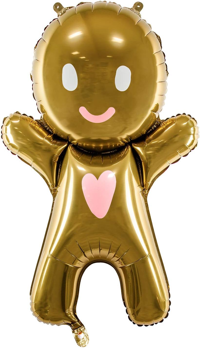 Gingerbread Man Foil Large Party Balloon, Multicolor