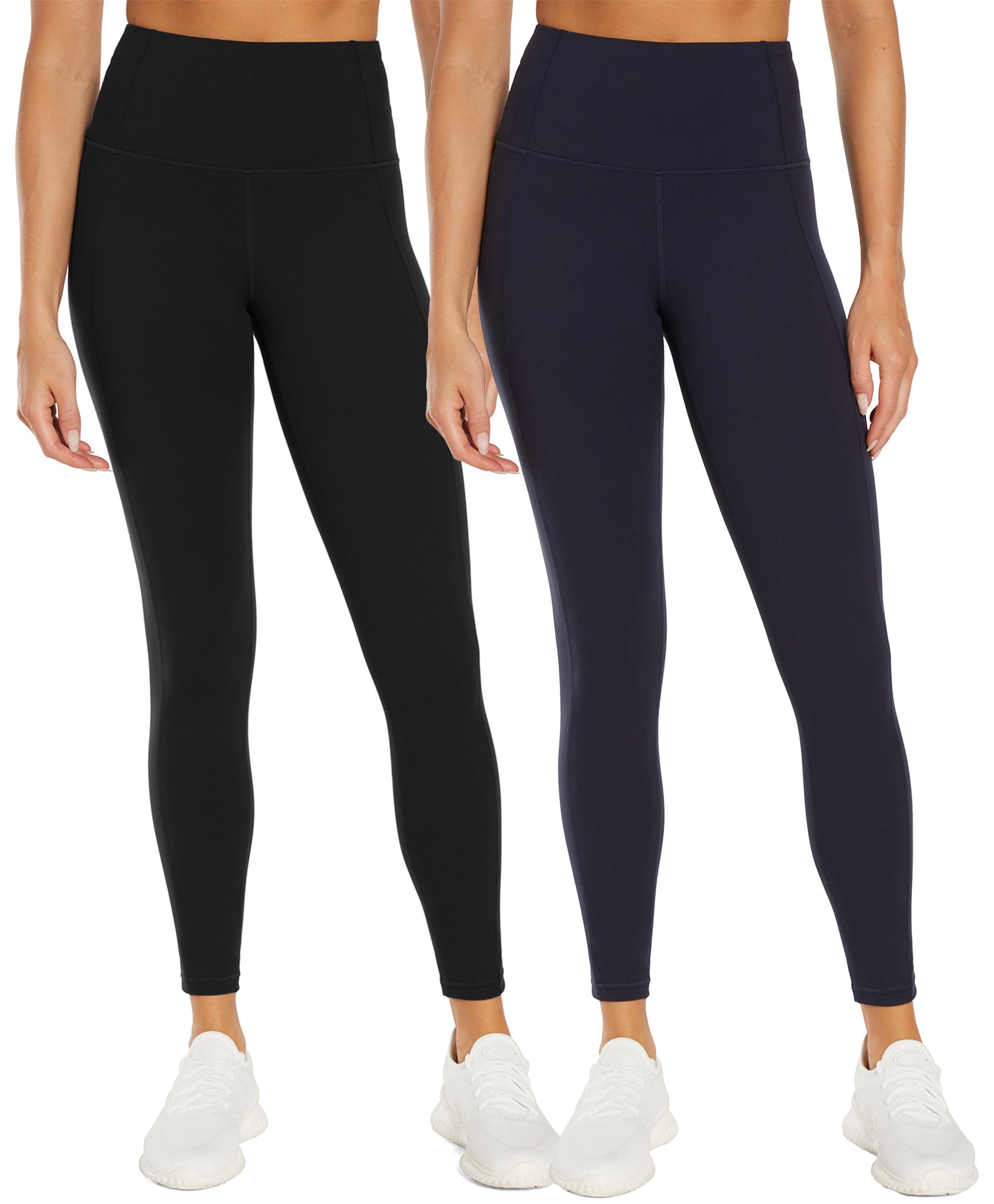 Marika Women's Olivia High Rise Tummy Control Legging, Black/Midnight Blue, S Image