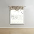 Renaissance Home Fashion Darby Layered Scalloped Valance with Cording, Ivory, 50 by 17-Inch