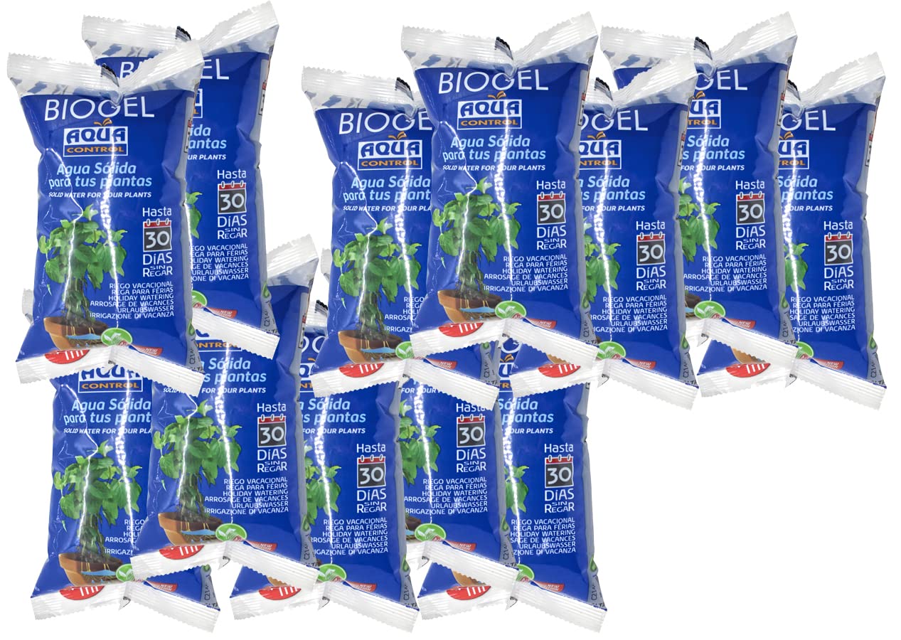 Aqua Control - Solid Water for Your Plants, Ideal for Watering During Your Holidays, Up to 30 Days Without Watering, 400ml, Pack of 12, Packaging May Vary