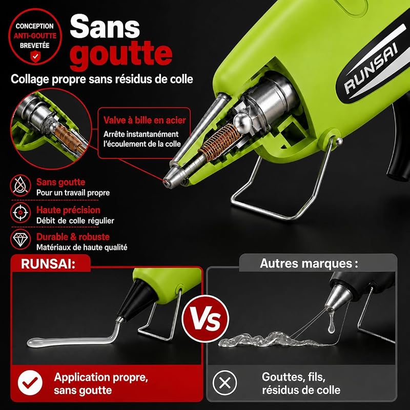 Pistolet a Colle Chaud Électrique, Mini Pistolet à Colle Filaire 30W