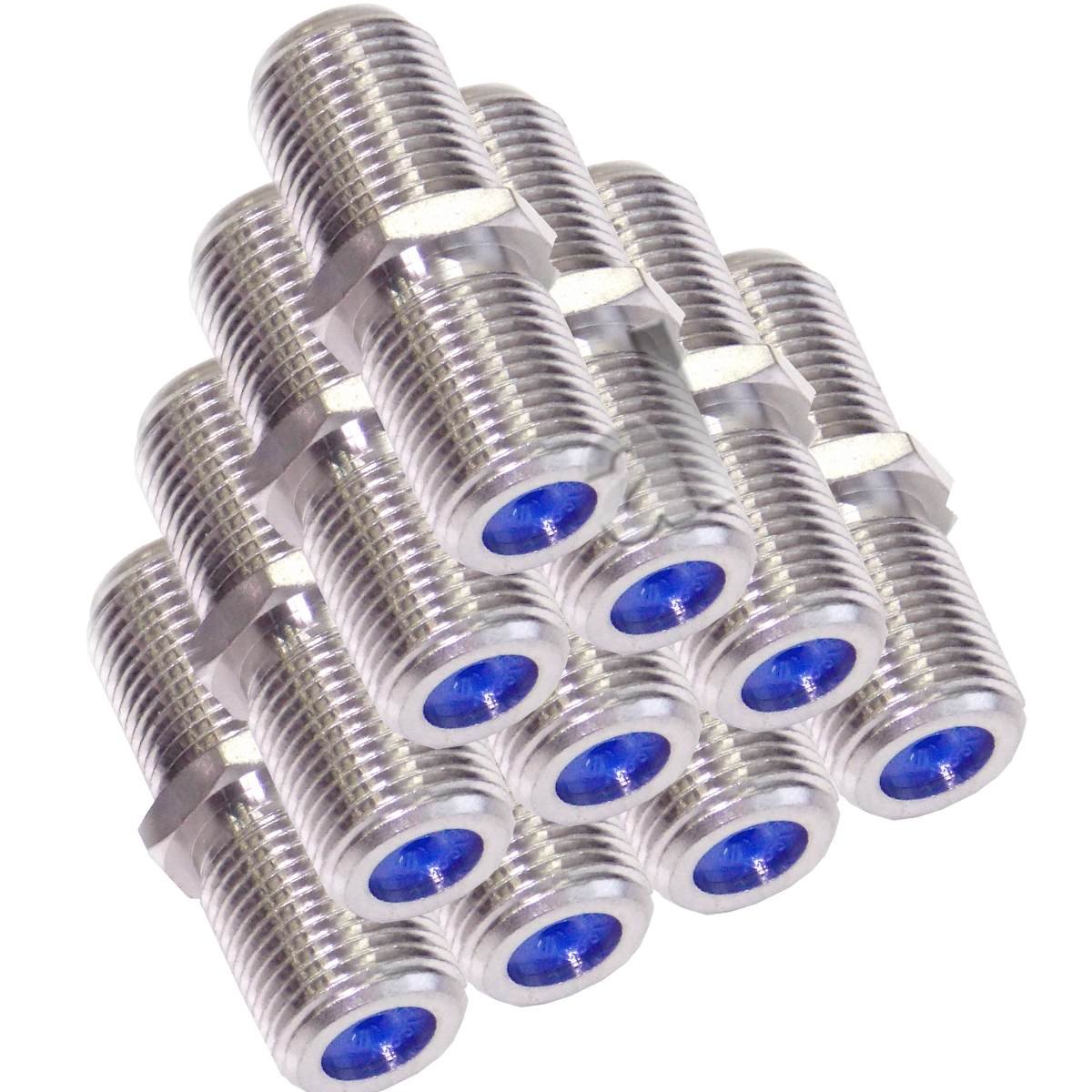 Cabelcon Pack of 10 Original F Connector Female/Female F-81-HQ-1 NiTin