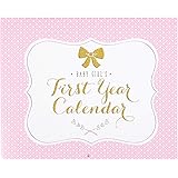 Carter's BA3-14075 Pink, White, and Gold First Year Baby Calendar for Girls with Stickers, 11'' L x 18'' H