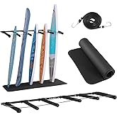 VEVOR Surfboard Wall Mount, 5 Tiers Vertical Surfboard Rack for Storage and Display, Adjustable Metal Board Stand Organizer with Sponge Pad, Surf Board Holder for Snowboards, Kiteboards, Shortboard