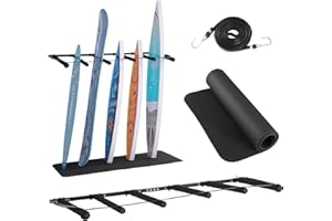 VEVOR Surfboard Wall Mount, 5 Tiers Vertical Surfboard Rack for Storage and Display, Adjustable Metal Board Stand Organizer w