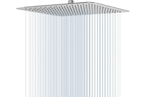 SR SUN RISE 16 Inch Extra Large Rain Shower Head Brushed Nickel 304 Stainless Steel High Pressure Rainfall Showerhead Ultra Thin Water Saving