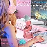 zealsound K66 USB Condenser Microphone Pink, Plug & Play with Noise Cancellation view 7