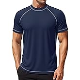MAGCOMSEN Men's Rash Guard Swim Shirts UPF 50+ Sun Protection Quick Dry Fishing Water Shirts