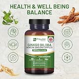 PH PROWISE Ginkgo Biloba Korean Ginseng Tablets 16000mg 180 Vegan UK view 4