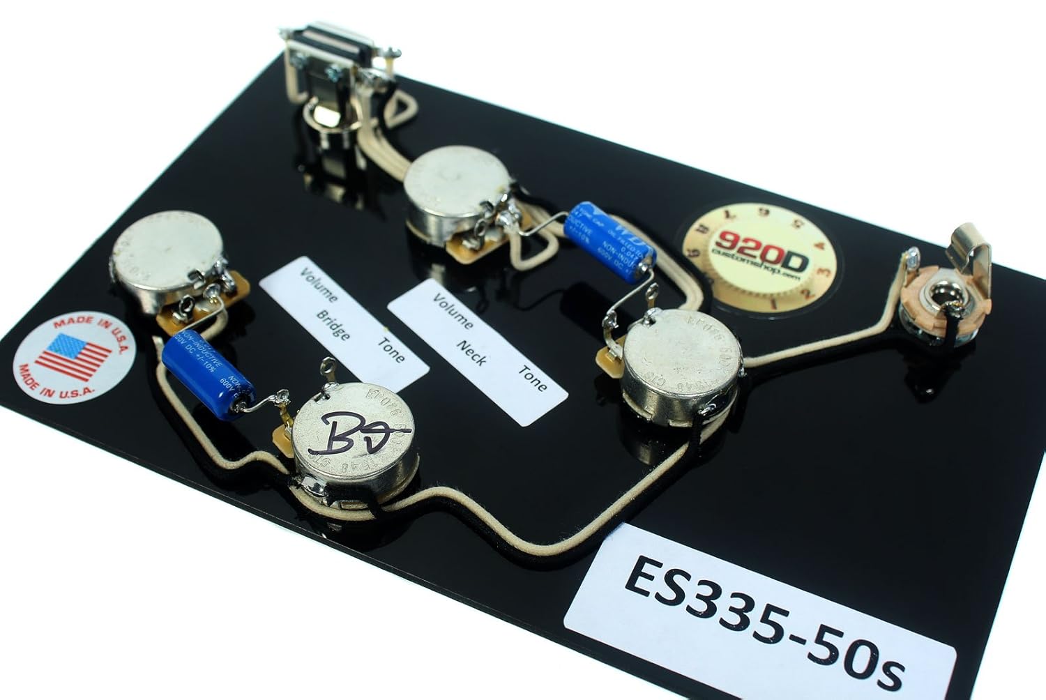 Amazon.com: 920D ES-335 50's Wiring Harness for Gibson CTS Switchcraft PIO  Paper In Oil: Musical Instruments