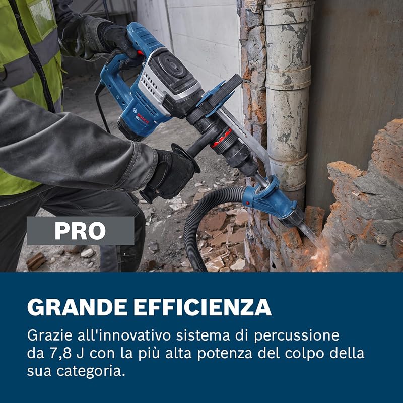 Bosch PRO Martello demolitore a filo GSH5MX (incl. scalpello appuntito SDS MAX da 280 mm, impugnatura dritta ausiliaria, valigetta)