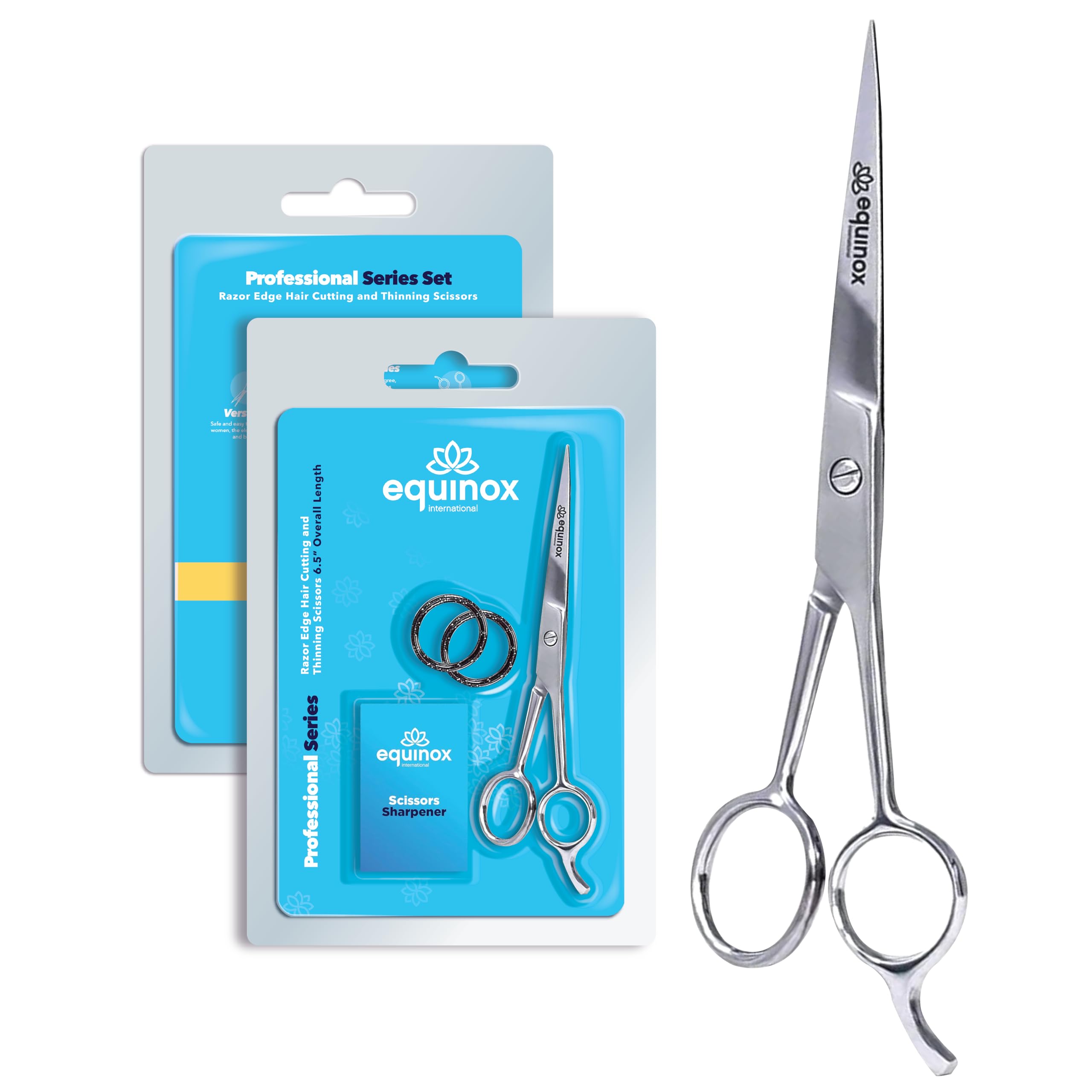 Equinox Professional Hairdressing Scissors – 6.5 Inch Ice Tempered Barber Hair Cutting Scissors - Stainless Steel Rust Resistant Hair Shears
