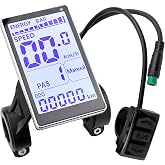 LCD Electric Bike Display, Ebike Display Control Panel, 5 Pin 24V 36V 48V 60V Cycling Computer Screen Replacement Parts for 31.8 22.2mm Handlebar E Bikes, E-Scooter