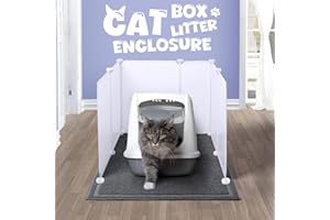 CLUDPARK Cat Litter Box Enclosure, Extra Large Litter Box Splash Guard with Cat Litter Mat, High Sided Litter Box Pee Shield, 26" L×19" W×19.5" H, Easy Clean