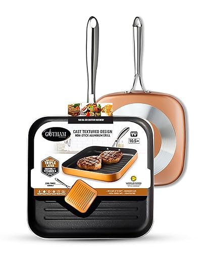 GOTHAM STEEL Nonstick Grill Pan for Stove Top with Grill Sear