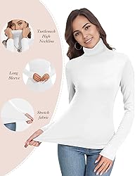 Womens Long Sleeve Turtleneck T-Shirts Mock Neck