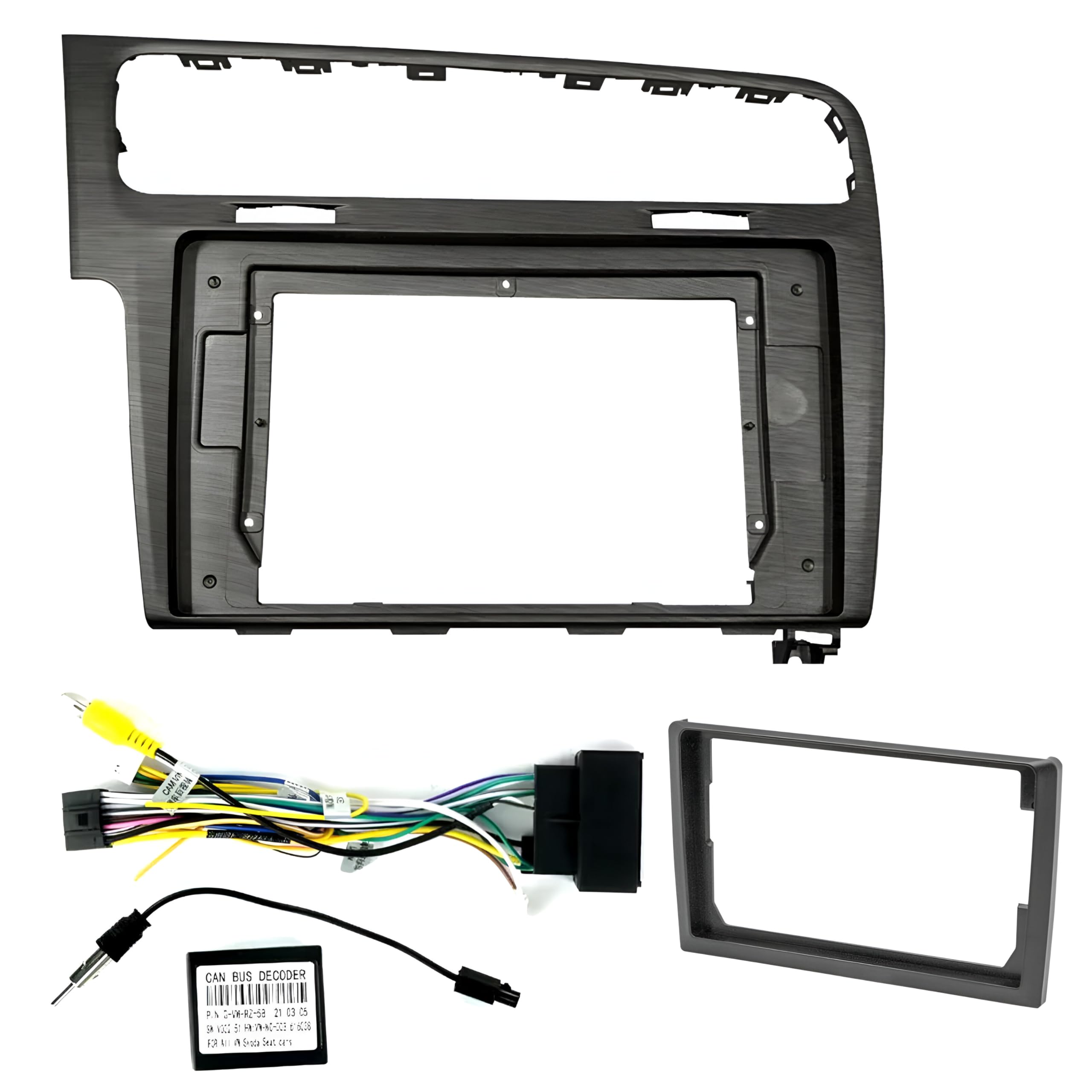 Sound-way - 10.1" inch in dash car stereo adapter mounting fascia kit for VW Volkswagen Golf 7 2012-2019 grey - KA22-048