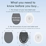 AQUALONA Premium Thermoplastic Toilet Seat Soft Close Oval Grey view 2