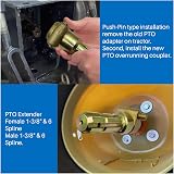 Ejoyous Tractor PTO Extension 1 3/8in 6 Spline Quick Hitch Gear Care Safety view 8