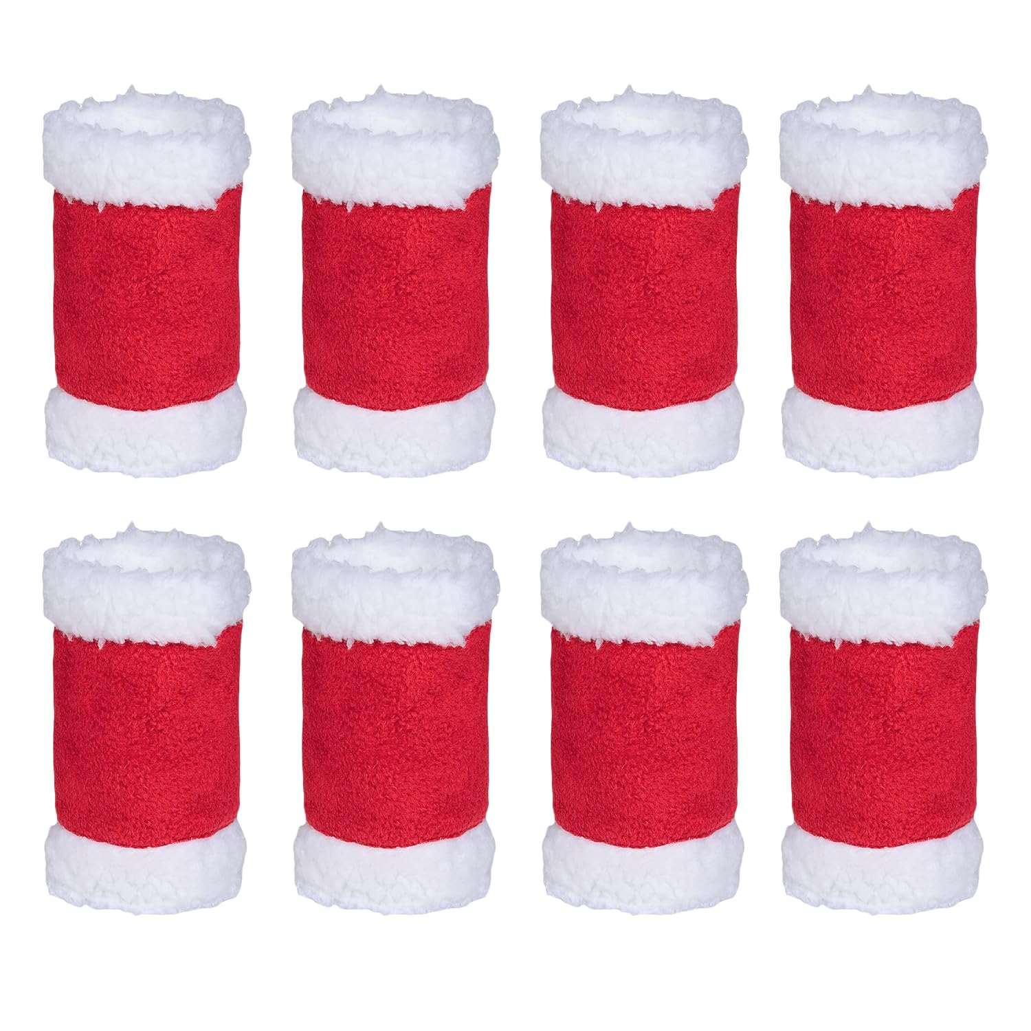 Nereds 8pcs Christmas Horse Leg Wraps Faux Fur Polyester Standing Wraps Red Horse Leg Wraps for Horse Winter Xmas Holiday Party Accessories