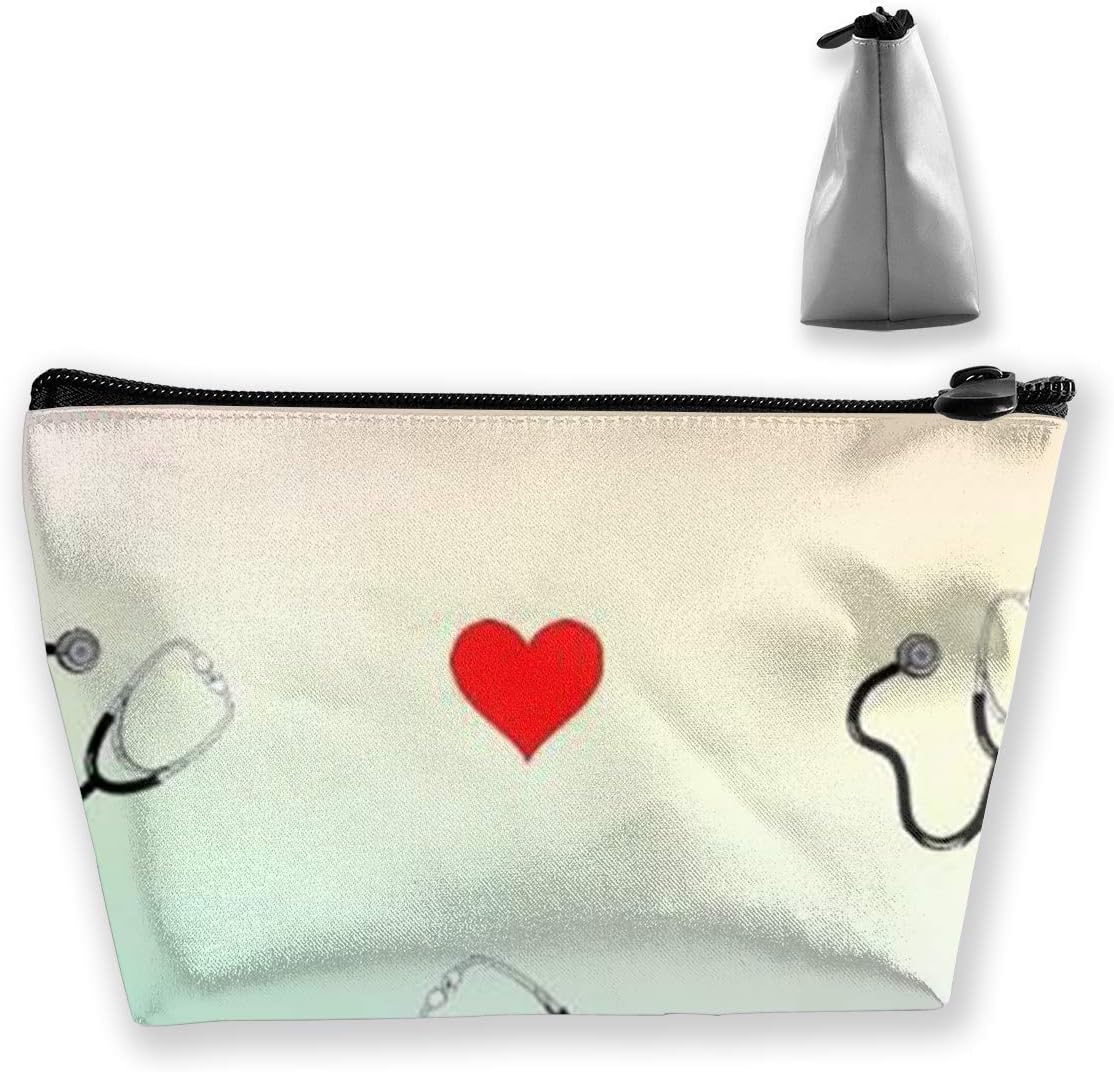 Stethoscope Trapezoidal Storage Bag Double Print Handbag Coin Purse Cosmetic Pouch Wallet Pencil Holder