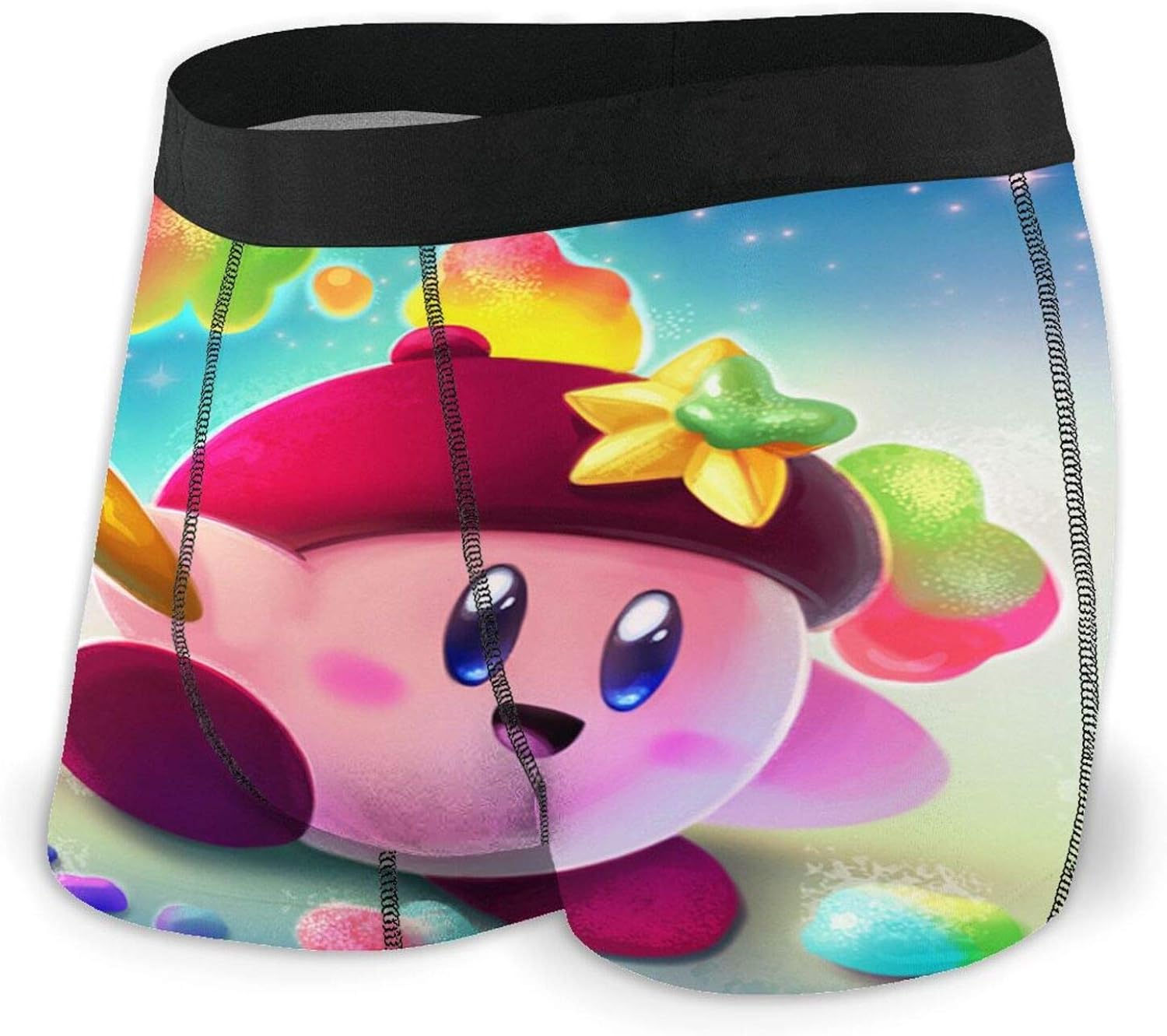 Cartoon Super Smash Kirby Men'S Boxer Briefs Microfiber Soft Lithe