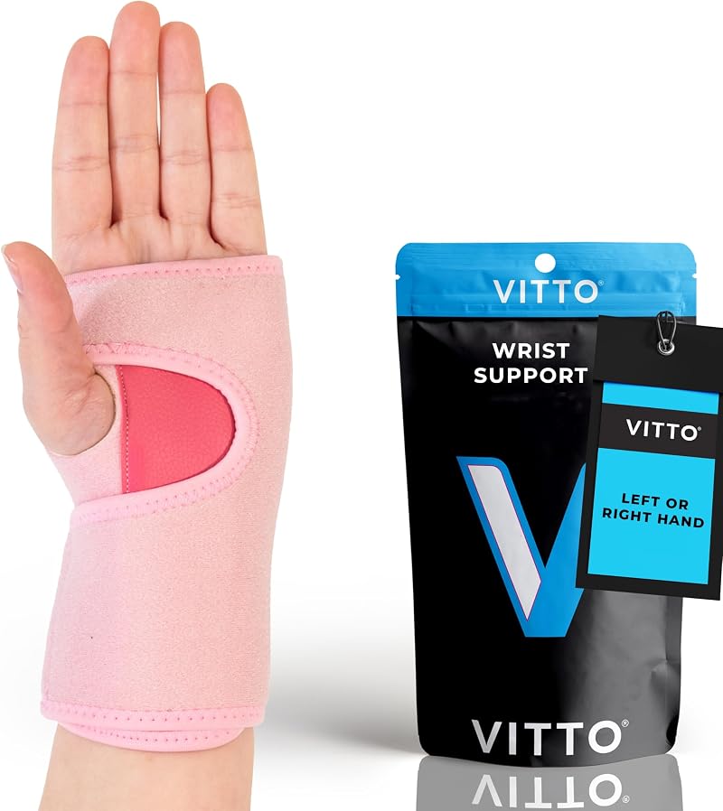 VITTO Wrist Support Arthritis Carpal Tunnel Unisex Pink Right Hand L-XL