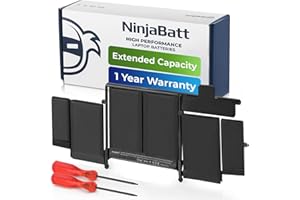 NinjaBatt Battery A1502 A1582 for Apple MacBook Pro Retina 13” A1493 [Early 2015 - Mid 2015, Mid 2014, Early 2013 - Late 2013] - Long Lasting [71.8Wh/11.43V]