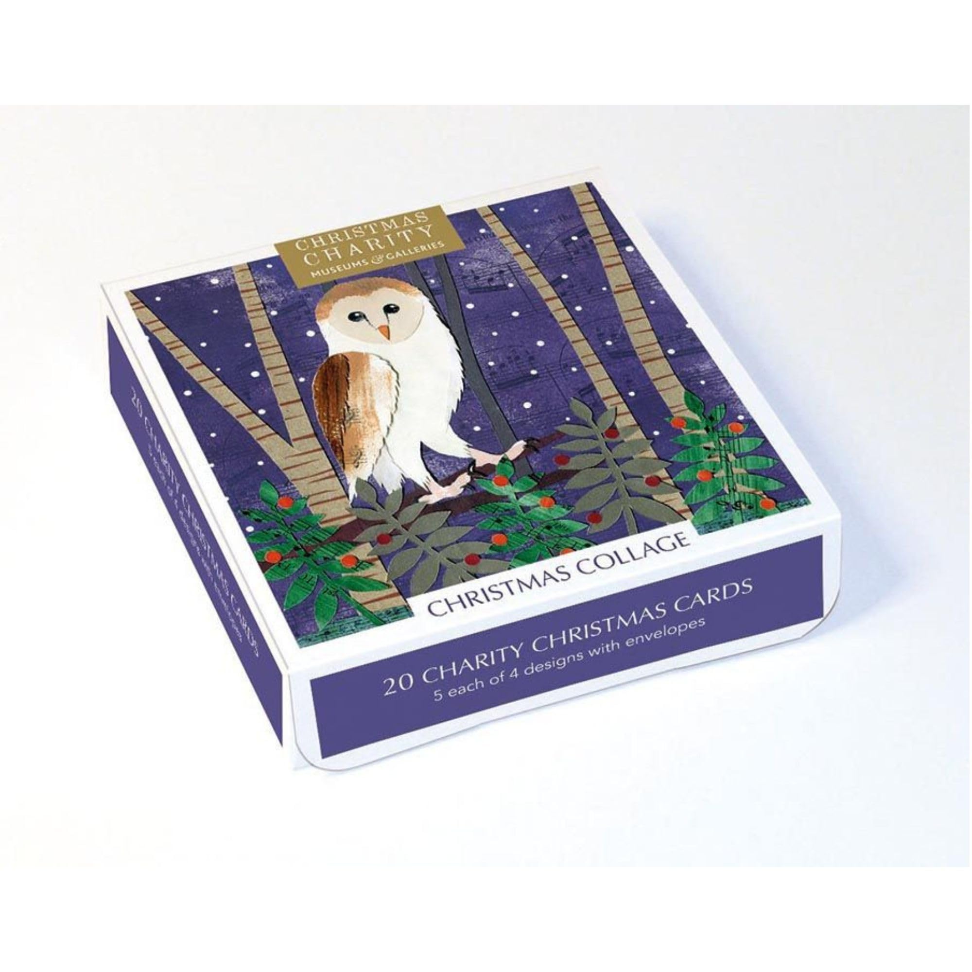 Box of 20 Charity Christmas Cards (XETC248) - Traditional Artistic Christmas Cards from Museums & Galleries - Christmas Collage - 20 Cards, 5 Each of 4 Designs