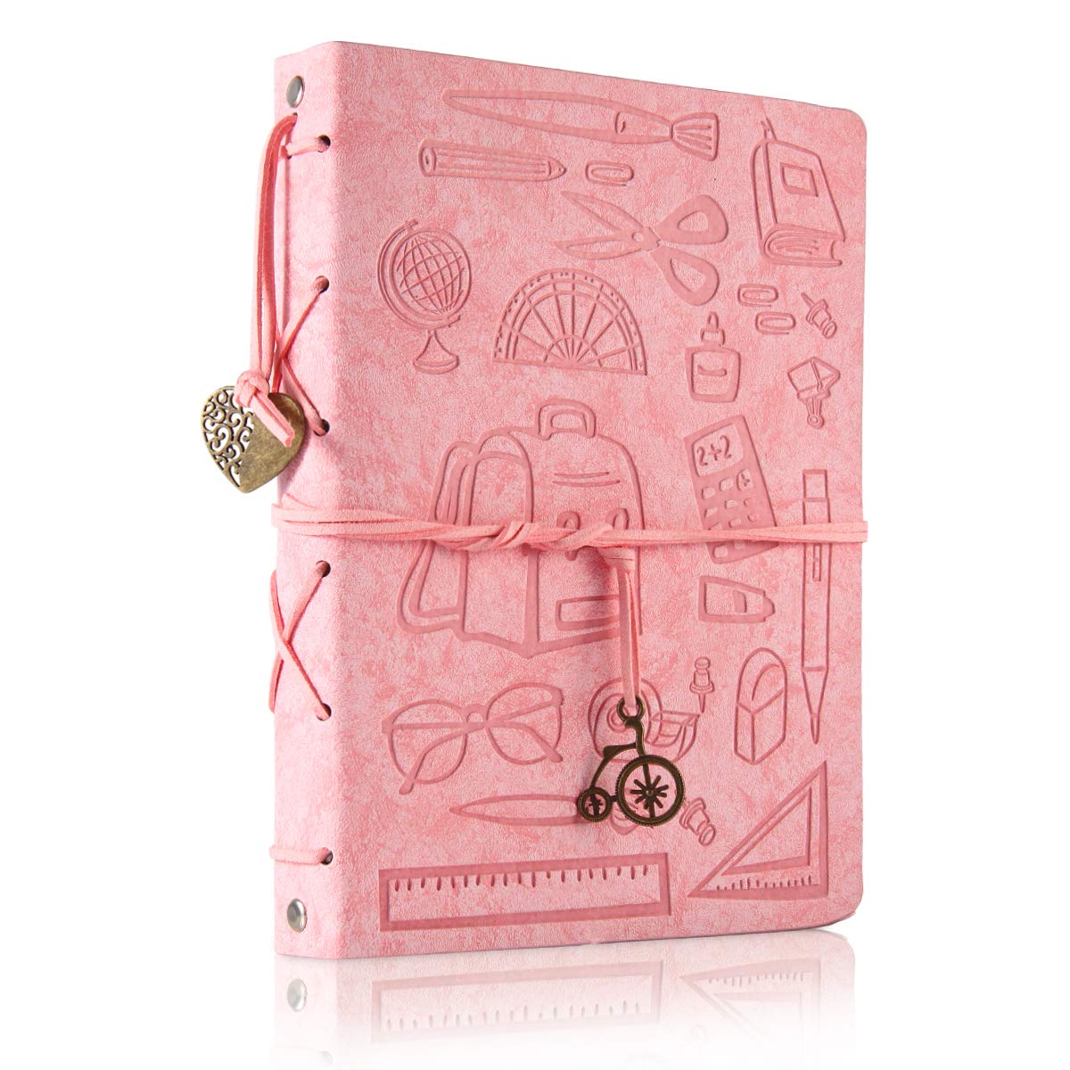 ThxMadam Pink Leather Scrapbook Photo Album Vintage Wedding Guest Book Memory Book with 60 Black Pages Present for Birthday Christmas Mother's Day Gift for Teacher Student Kids Friend Wife Mum Aunt