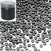 Bala&Fillic 12/0 Glass Seed Beads About 10000pcs in Box Size 2mm Black Seed Beads for Earring Making (Black)