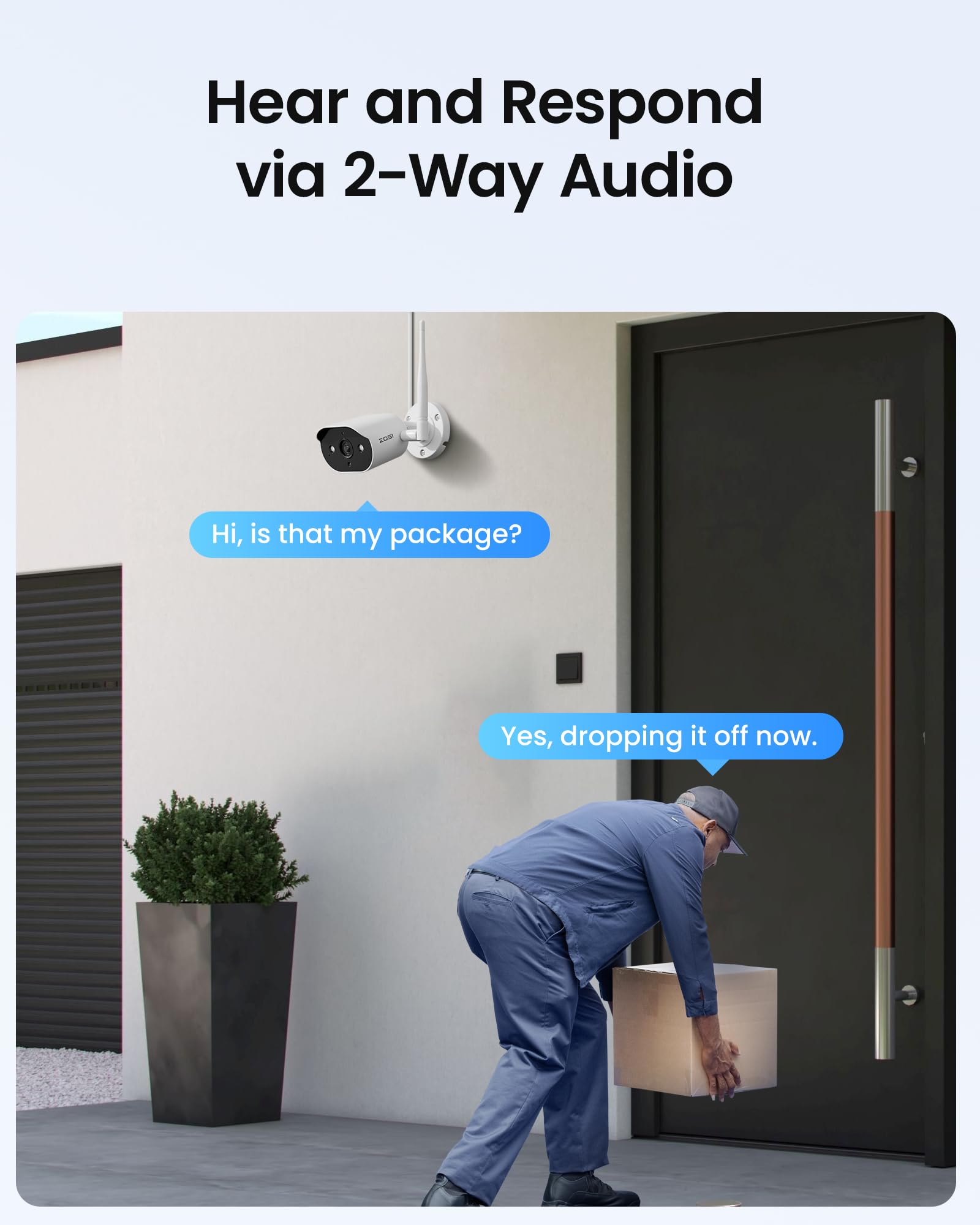 ZOSI 8CH 2K Wi-Fi 6 Security Camera System,8x 3MP Plug-in WiFi Outdoor Cameras,Spotlight Color Night Vision,AI Person Detection,2 Way Audio,8MP 4K 8Channel NVR with 2TB Hard Drive for 24/7 Recording