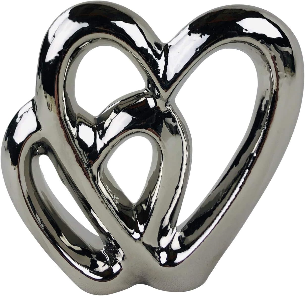 SIL Interiors Silver Double Heart Ornament