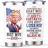 Gifts for Wife from Husband - Wedding Anniversary for Women, Birthday, Christmas, Valentines Day, Mothers Day Gifts for Wives, Best Wife Gift Ever - Wife Tumbler Mug Cup, 20 oz Stainless Steel