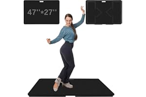 koretech Tap Dance Floor, Portable Dance Floor, Professional Tap Board for Tap Dancing, Cushioned Base Dance Practice Floor, 47'' x 27'', Black