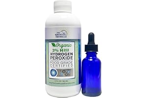 THE ONE MINUTE MIRACLE 3% Hydrogen Peroxide Medical Food Grade H2o2-12 oz Bottle with 1 oz Bottle Dropper - Recommedned by The One Minute Cure Book. 11 Drops of 3% Equal to 1 Drop of 35% H2o2.