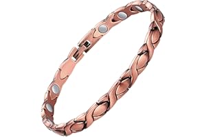Feraco Copper Bracelets for Women,99.99% Pure Copper Magnetic Therapy with Powerful 3500 Gauss Magnets,Jewelry Gifts for Wome