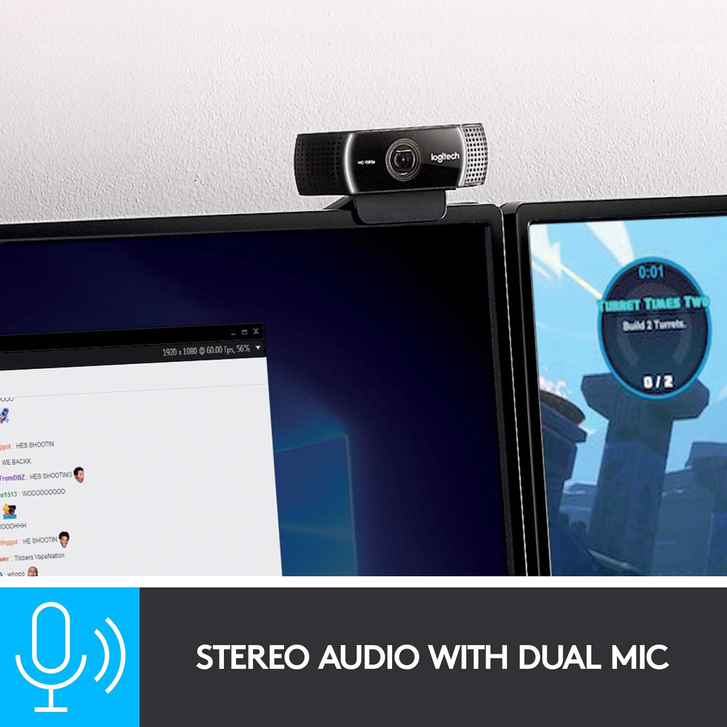 Logitech C922x Pro Stream Webcam – Full 1080p HD Camera: Computers & Accessories