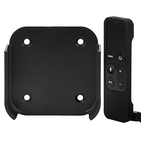 Rukoy Halterung Wandhalterung kompatibel für Apple Smart TV 4 / 4K mit Siri Remote Schutzhülle für TV 4th / 5th