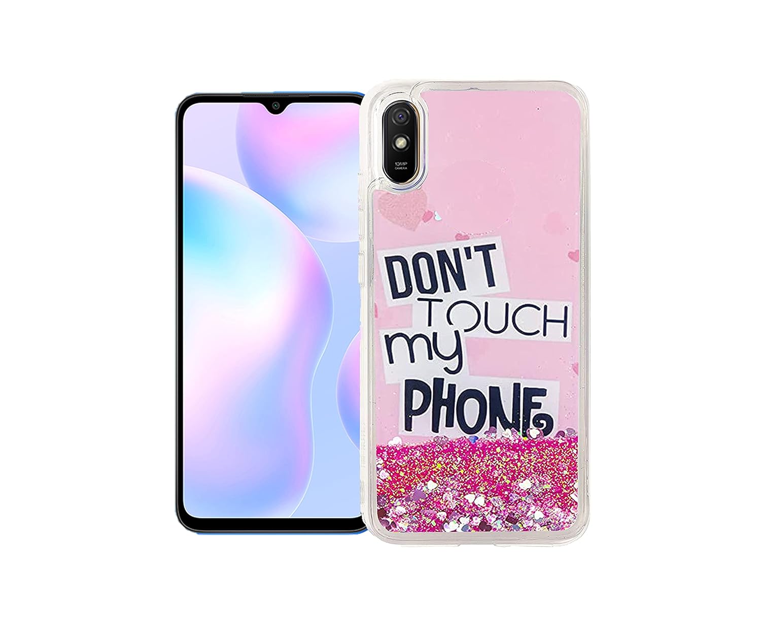 GBAKS Back Cover for REDMI 9A {Fully Glitter and Liquid with Printed
