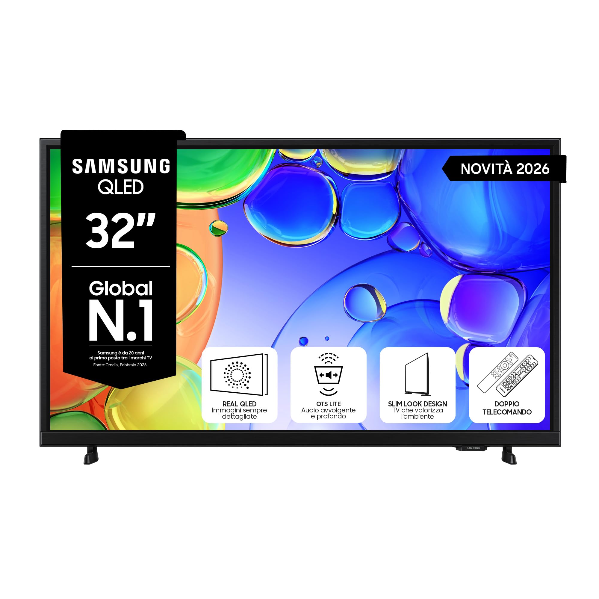 Samsung 32" QE32Q5FAAUXZT Real QLED 4K Slim Look Design Smart TV Vision AI