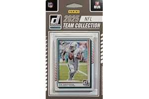 PANINI Miami Dolphins 2025 Donruss Factory Sealed Team Set Featuring Tua Tagovailoa, Jaylen Waddle and Jalen Ramsey with Rated Rookie Cards of Quinn Ewers, Kenneth Grant and Ollie Gordon Plus