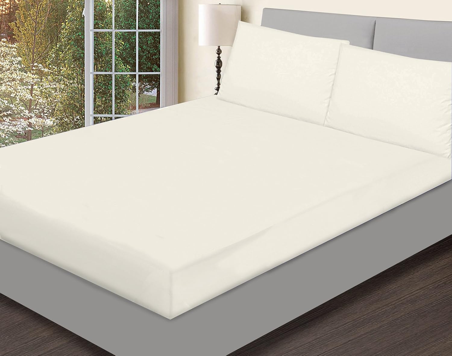 Plain Dyed Bedding LUXURY POLYCOTTON FITTED SHEETS 200 THREAD COUNT