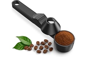 LIMANCHEF Coffee Scoop & Funnel for Reusable K Cup Refillable Coffee Pods,Mess-Free Measuring Spoon 2 TBSP Capacity for Ground Coffee, Protein Powder & Tea, Funnel Design without Spilling(1, Black)